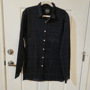 Barney Cools Navy Checkered Button-Up Shirt